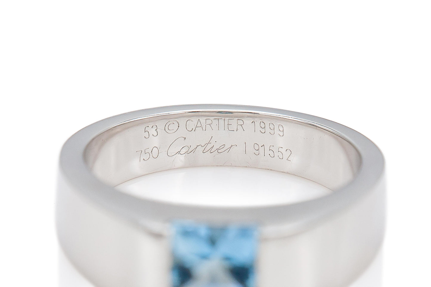 Vintage 1990s Cartier Aquamarine Tank Ring