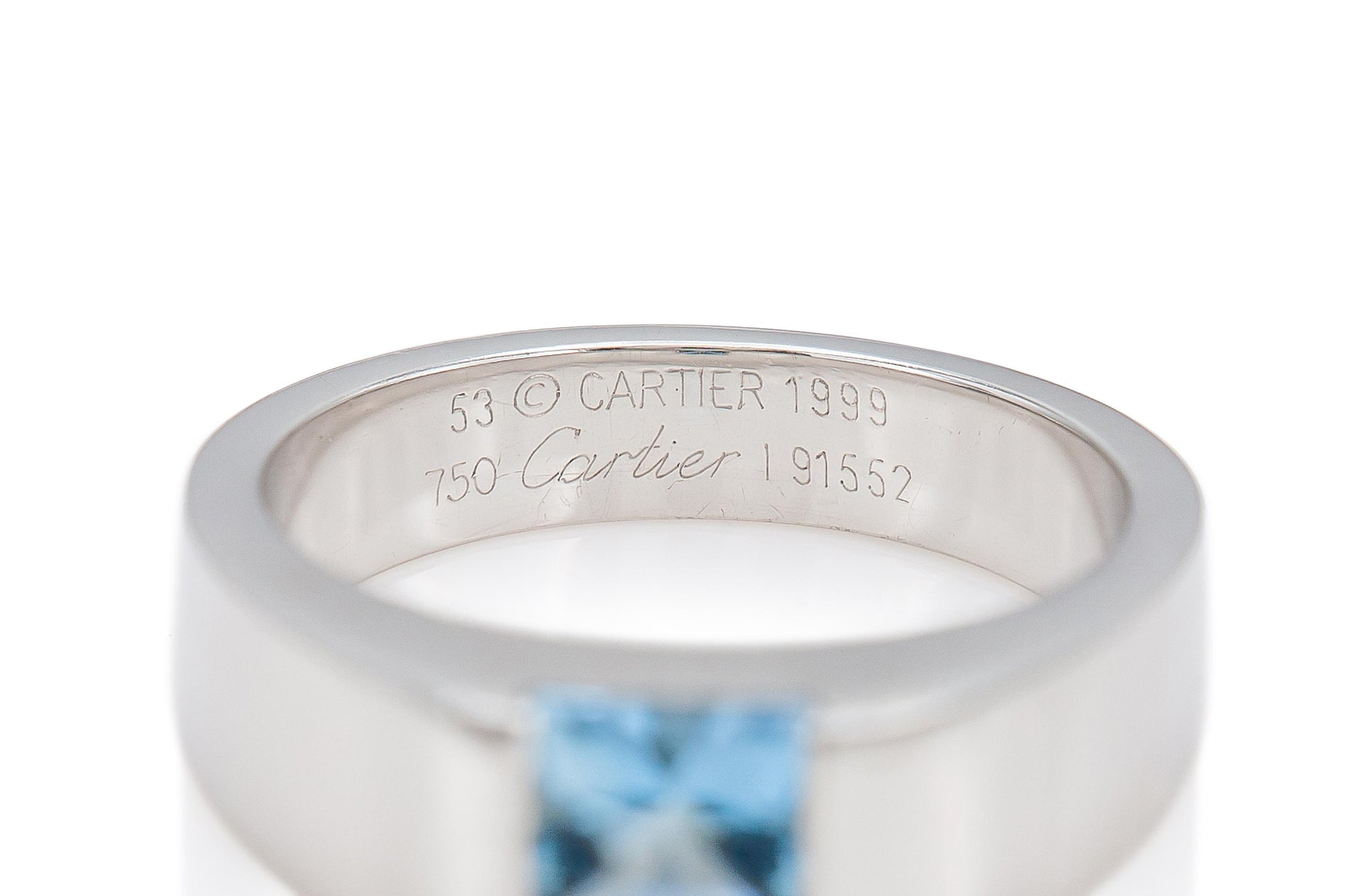 Vintage 1990s Cartier Aquamarine Tank Ring