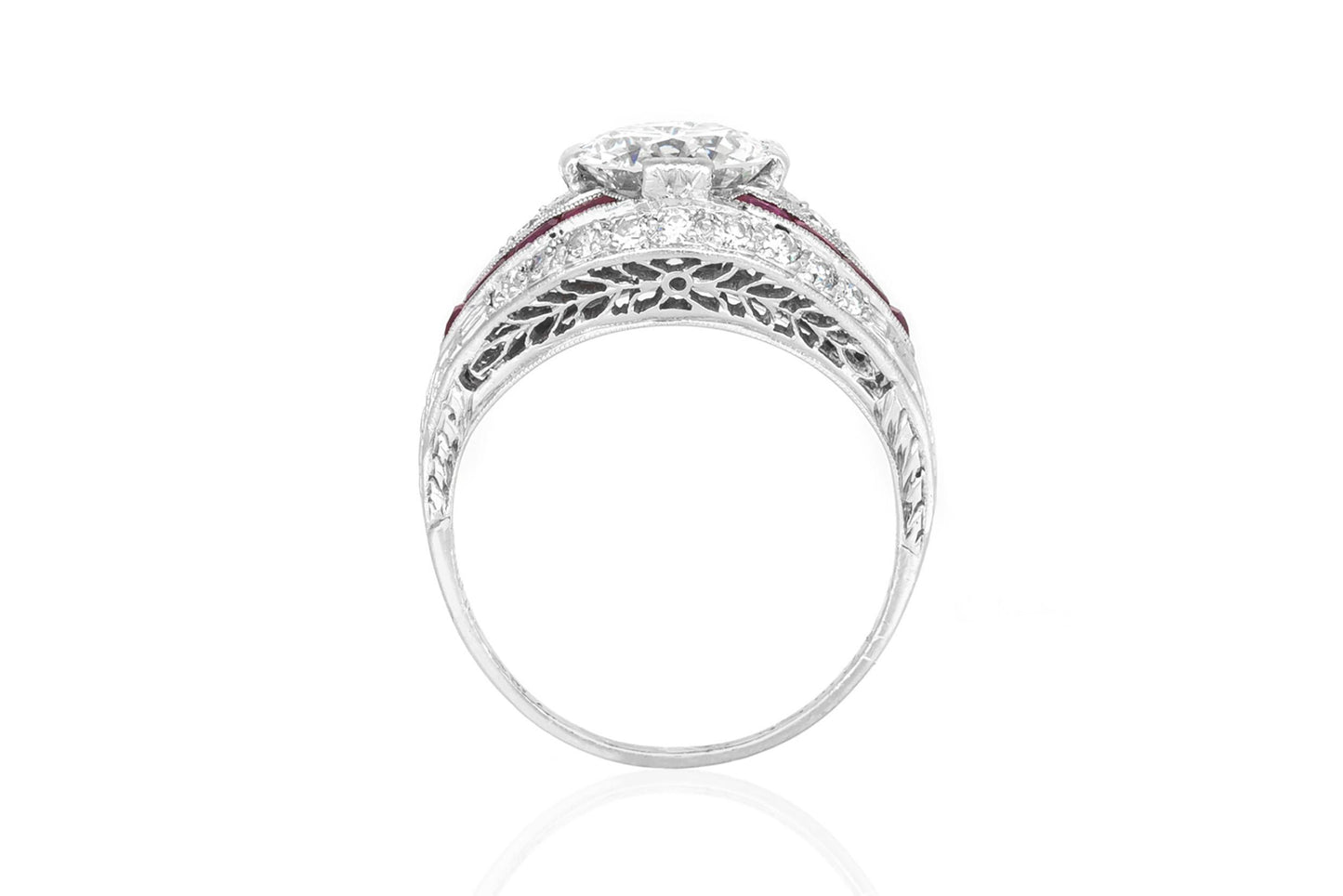 Antique Art Deco 1930s 1.50 Carat Old European Cut Diamond Engagement Ring