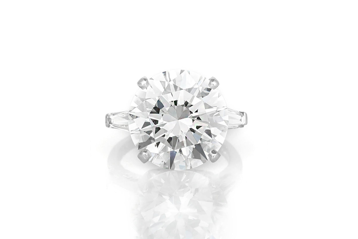12.19 Carat Round Brilliant Cut Diamond Engagement Ring