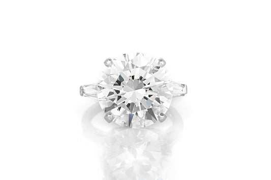 12.19 Carat Round Brilliant Cut Diamond Engagement Ring