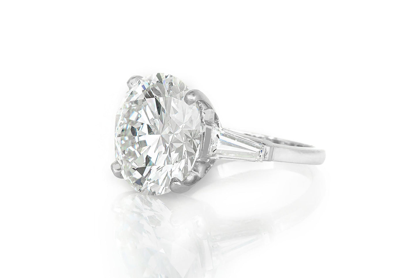 12.19 Carat Round Brilliant Cut Diamond Engagement Ring
