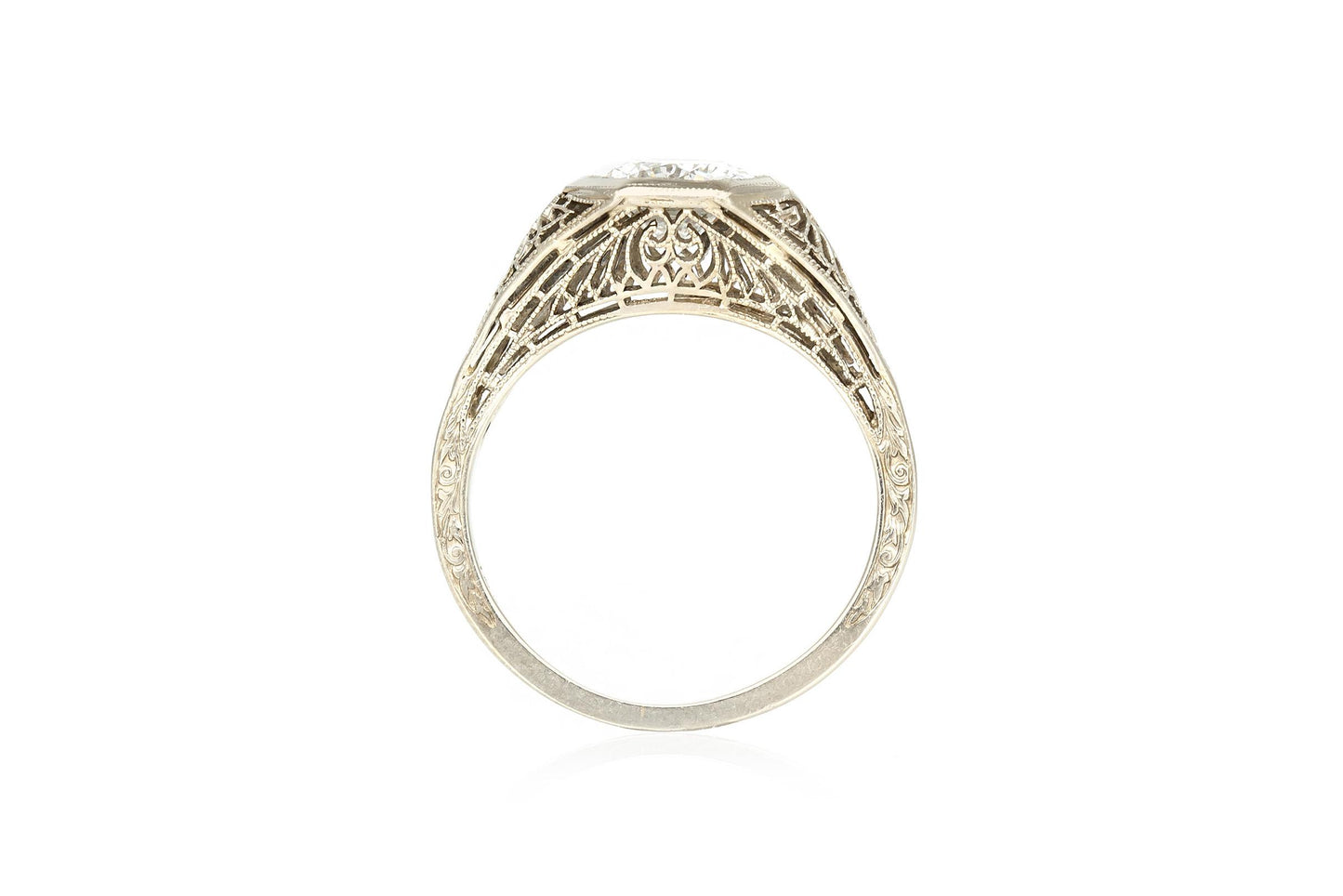 Antique Edwardian 1910s 1.17 Carat Diamond Engagement Ring