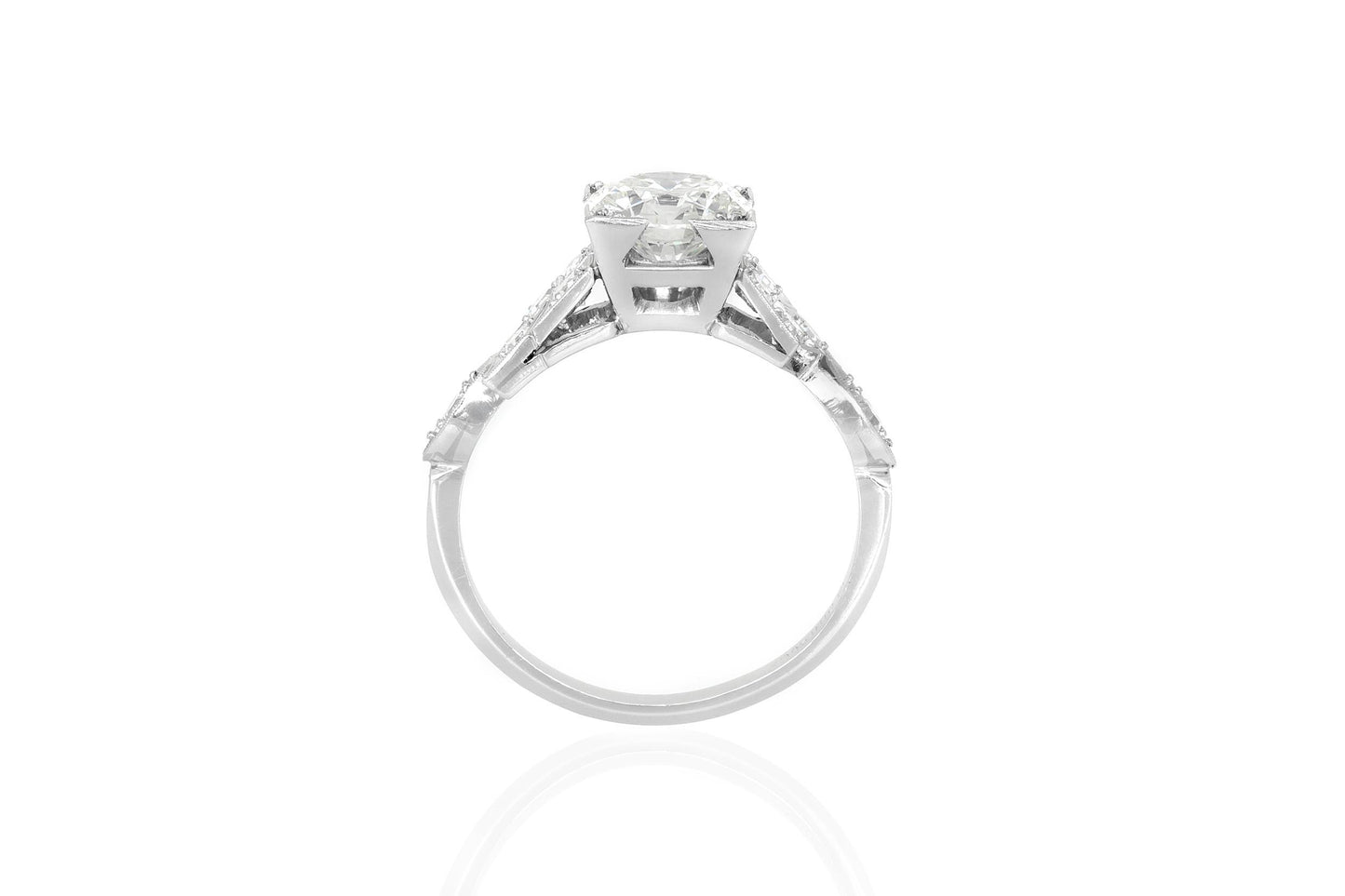 Antique Art Deco 1930s 1.00 Carat Old European Cut Diamond Engagement Ring