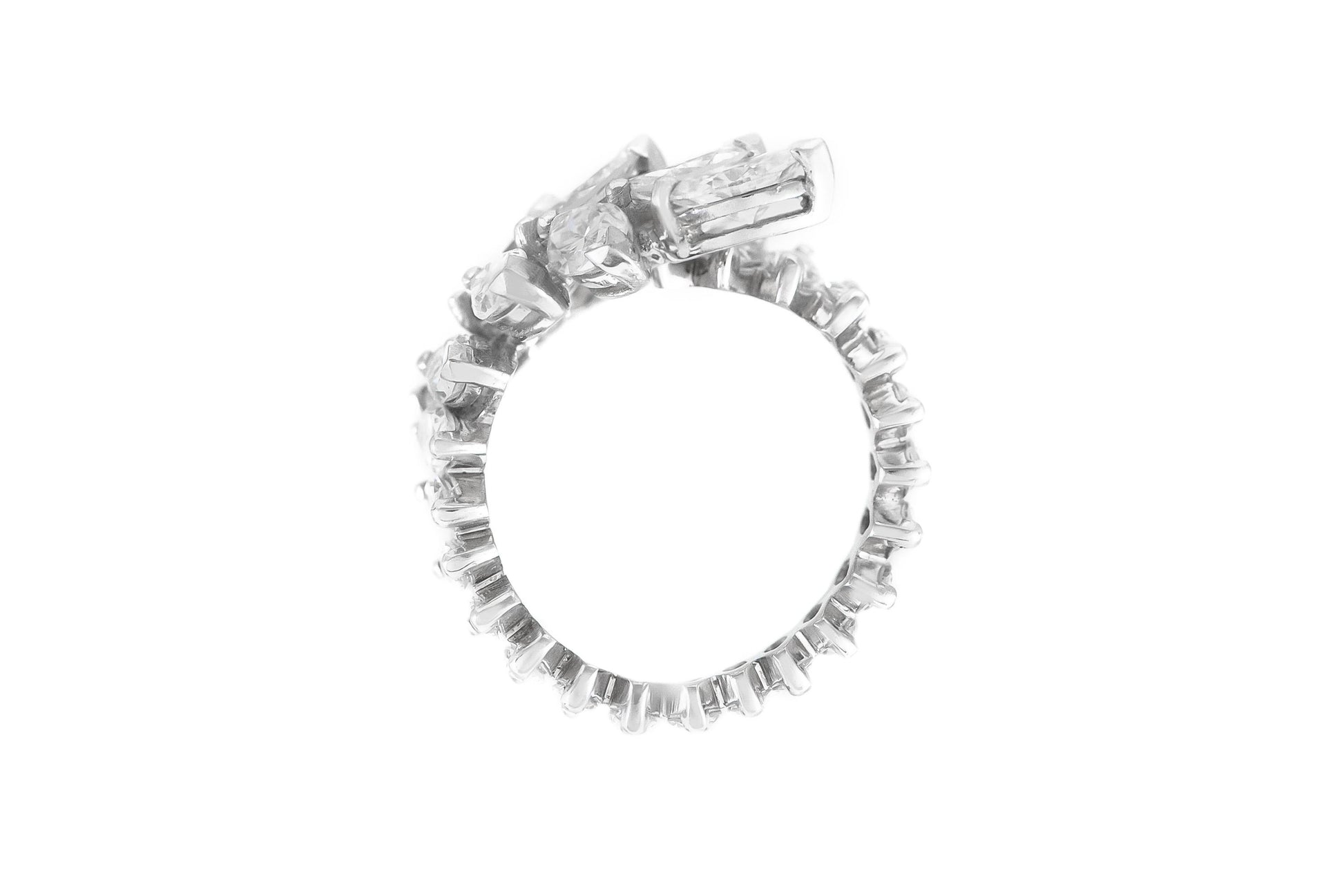 Vintage 1950s 4.00 Carat Marquise Cut Diamonds Ring