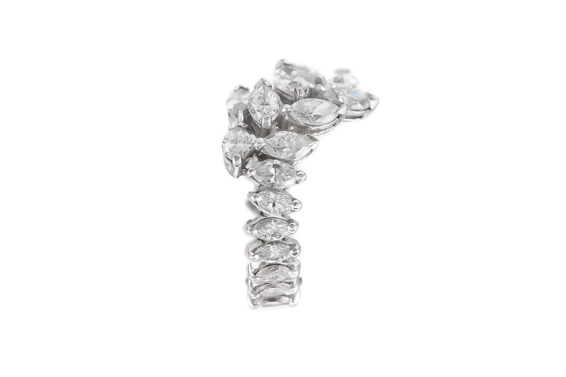Vintage 1950s 4.00 Carat Marquise Cut Diamonds Ring