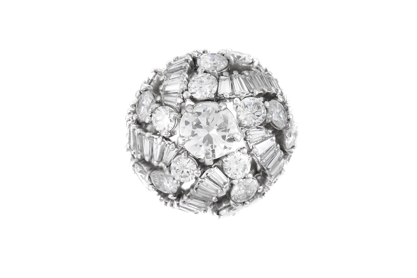 Vintage 1950s 6.00 Carat Diamond Domed Ring