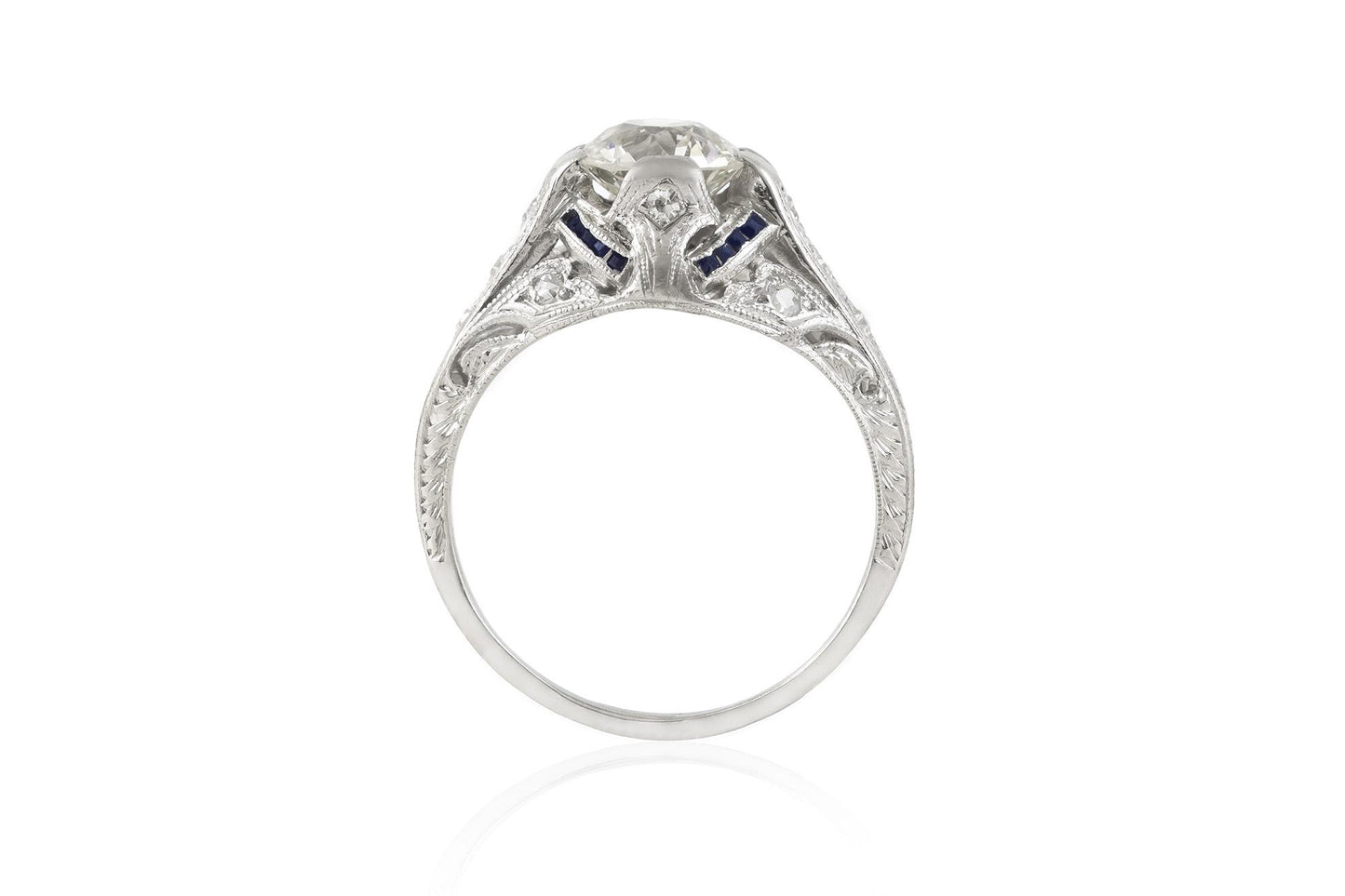 Antique Art Deco 1930s 1.30 Carat Old European Cut Diamond Engagement Ring