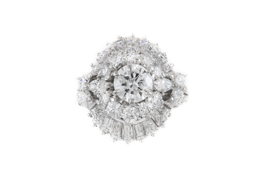Vintage 1950s 4.70 Carat Diamond Ring