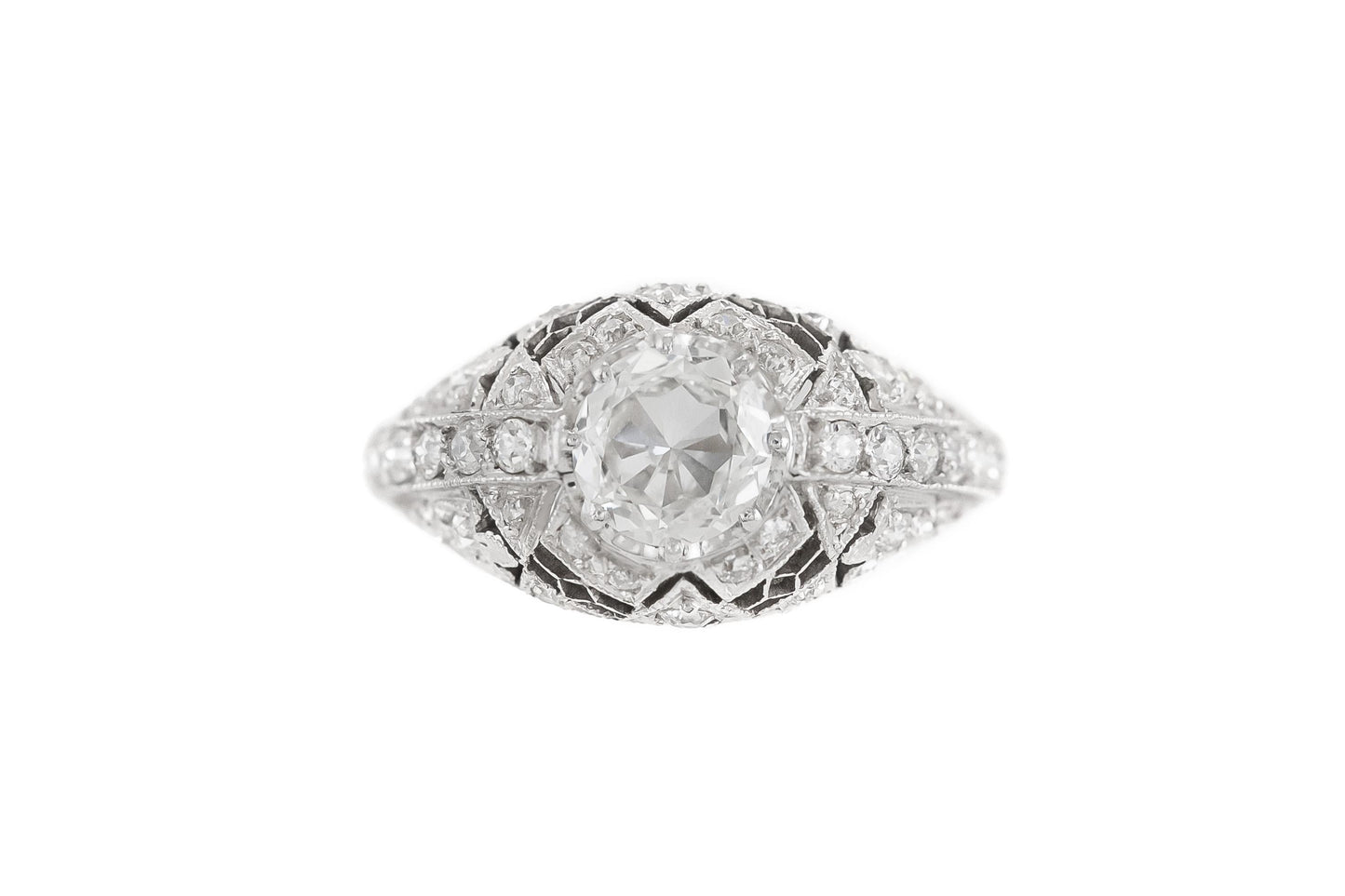 Antique Art Deco 1920s Tiffany & Co. 1.00 Carat Old European Cut Diamond Ring