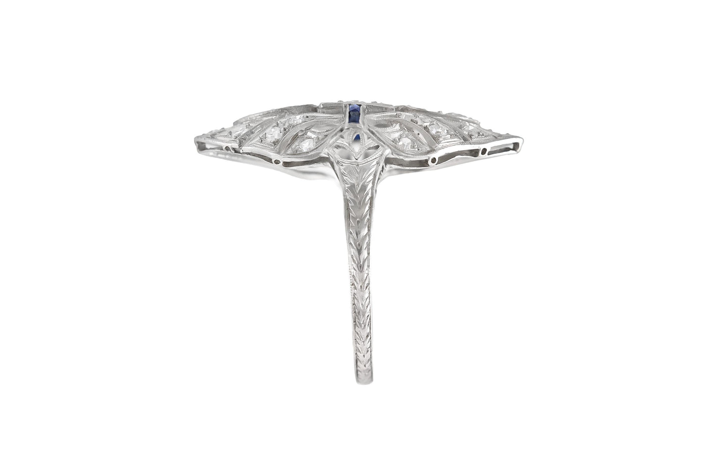 Antique Art Deco 1930s 1.00 Carat Diamond Openwork Dinner Ring