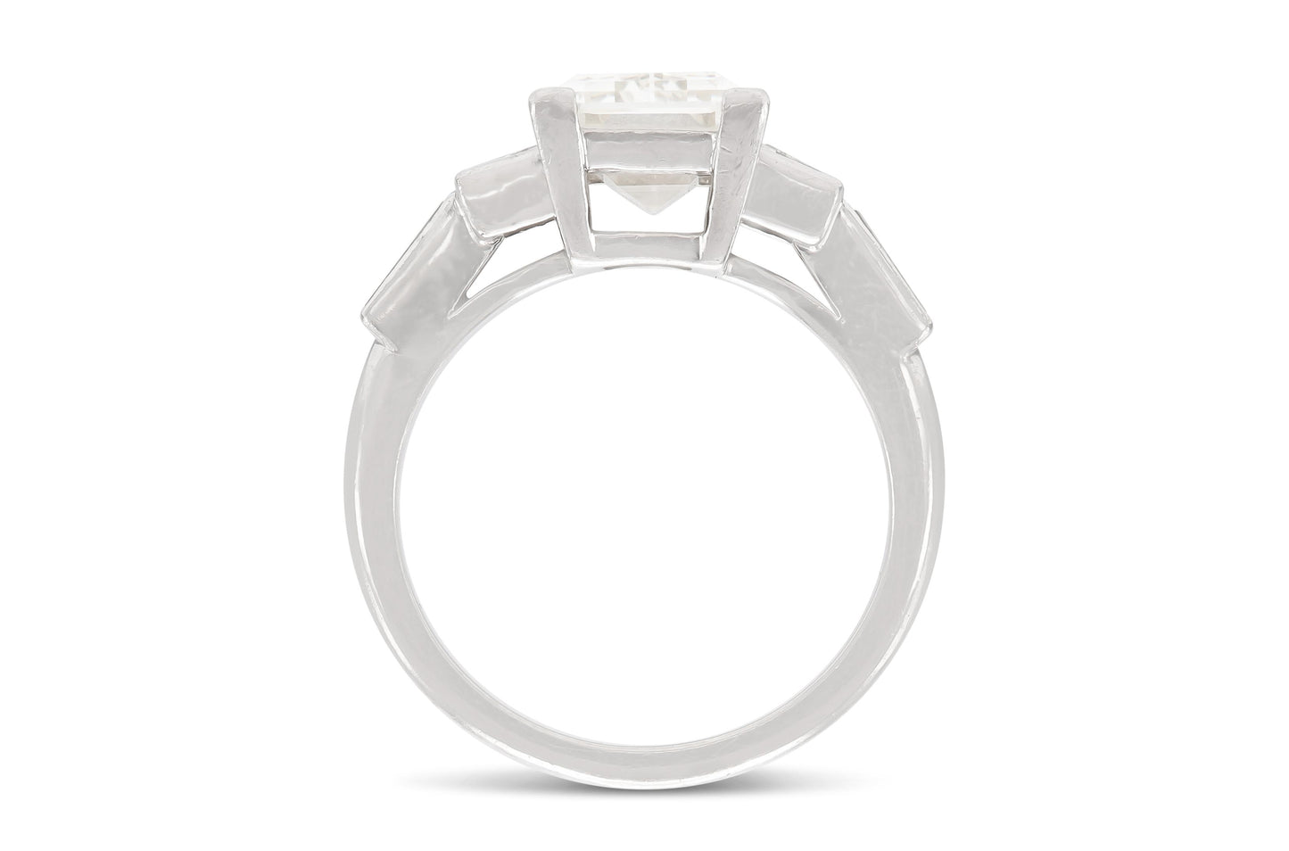 6.06 Carat Rectangular Step Cut Diamond Engagement Ring