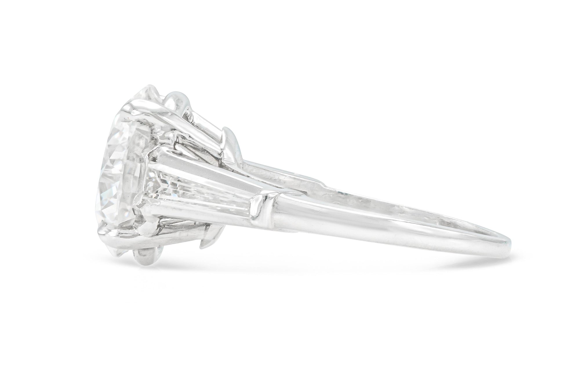 5.27 Carat Round Brilliant Cut Diamond Engagement Ring