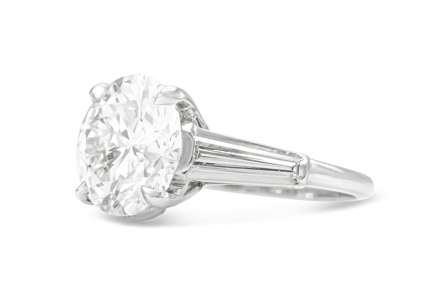 5.27 Carat Round Brilliant Cut Diamond Engagement Ring