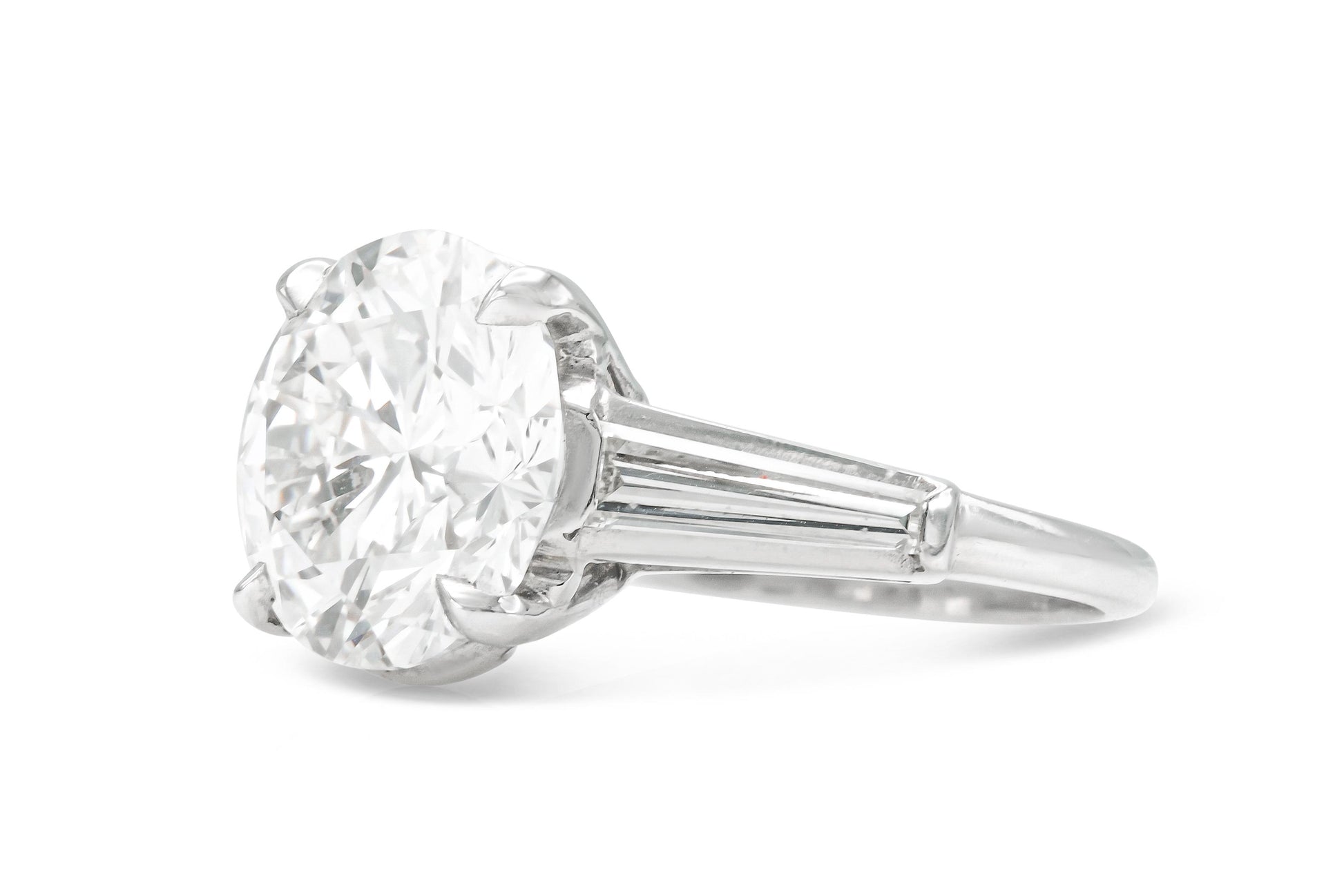 5.27 Carat Round Brilliant Cut Diamond Engagement Ring