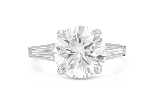 5.27 Carat Round Brilliant Cut Diamond Engagement Ring