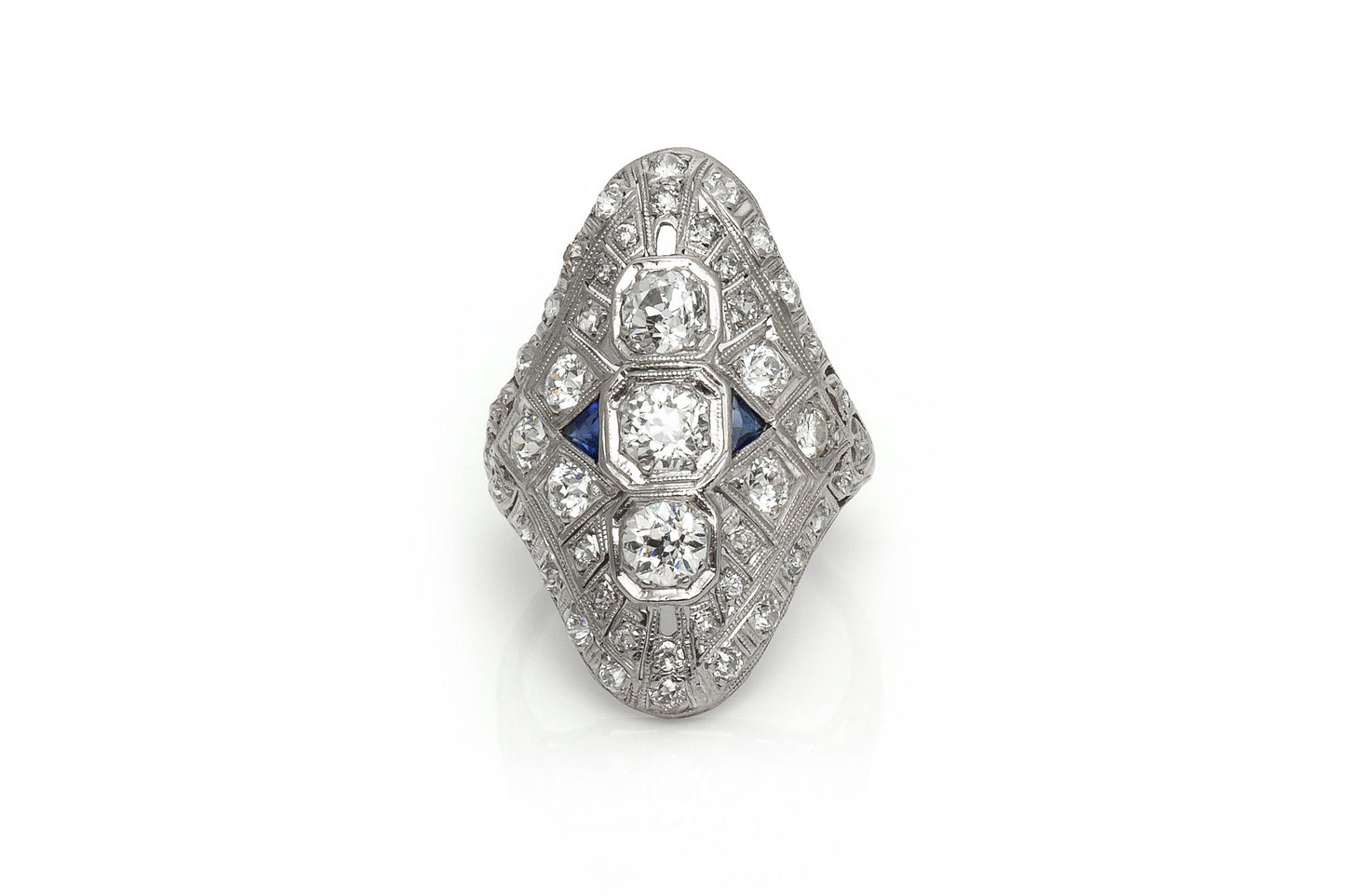 Antique Art Deco 1920s 3.50 Carat Diamond Dinner Ring