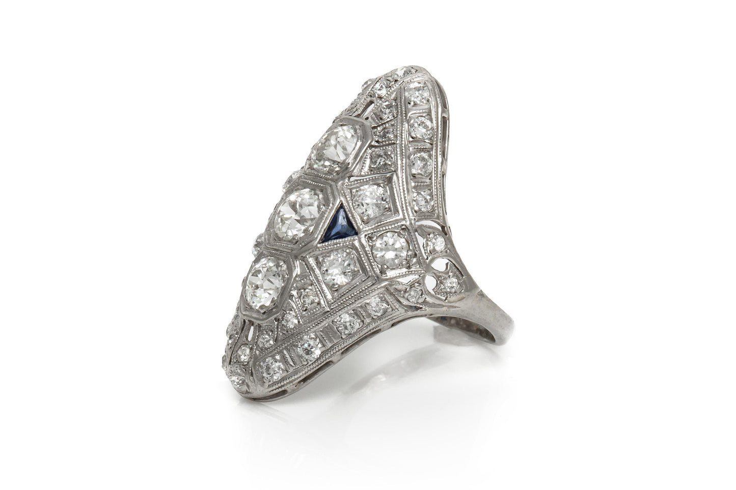 Antique Art Deco 1920s 3.50 Carat Diamond Dinner Ring