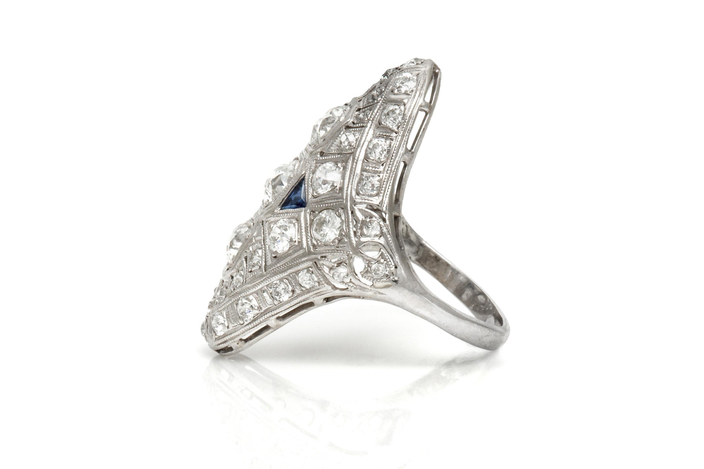 Antique Art Deco 1920s 3.50 Carat Diamond Dinner Ring
