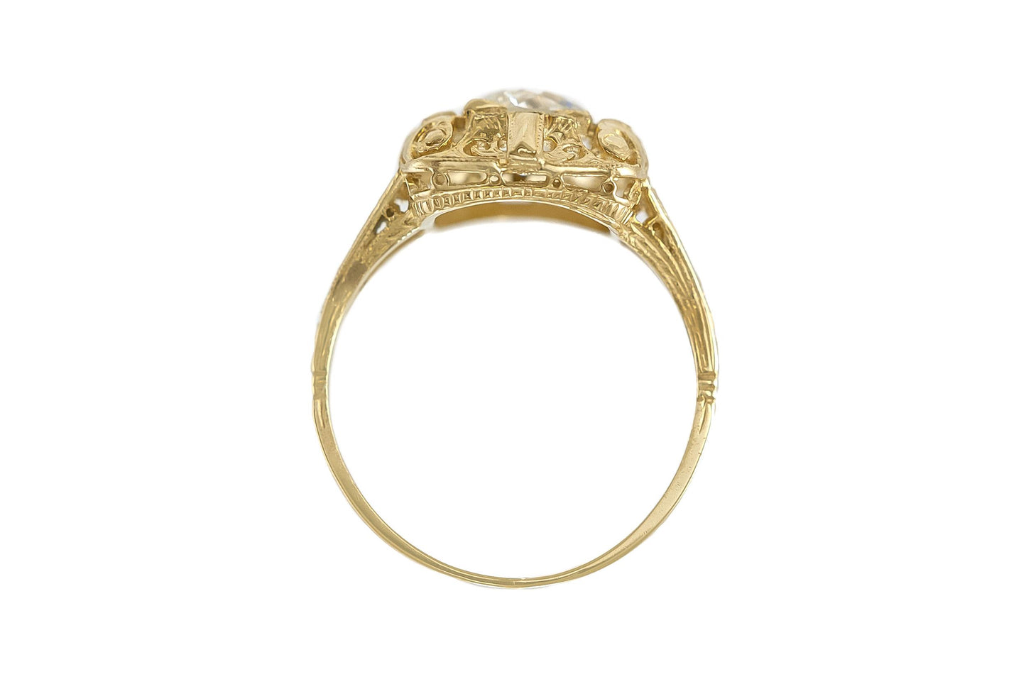 Antique Edwardian 1900s 0.94 Carat Old European Cut Diamond Engagement Ring