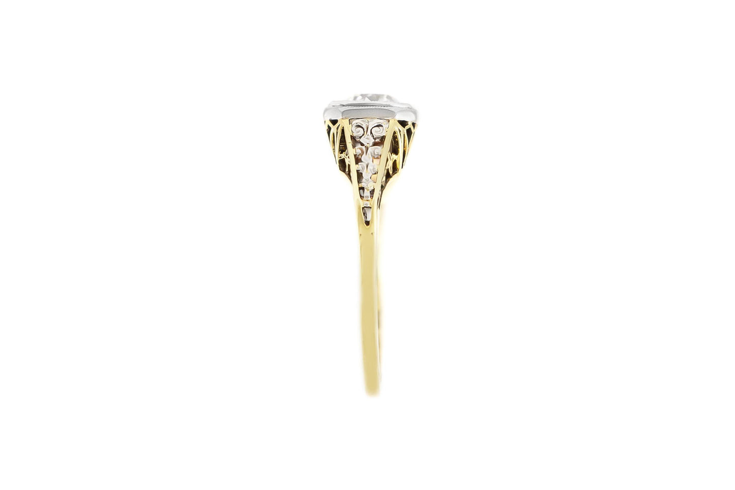 Antique Edwardian 1900s 0.71 Carat Old European Cut Diamond Engagement Ring