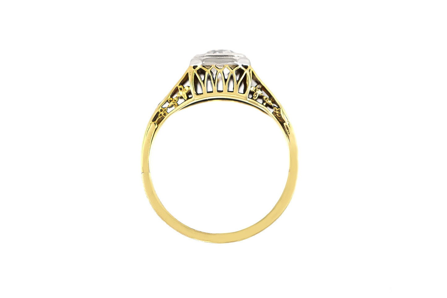 Antique Edwardian 1900s 0.71 Carat Old European Cut Diamond Engagement Ring