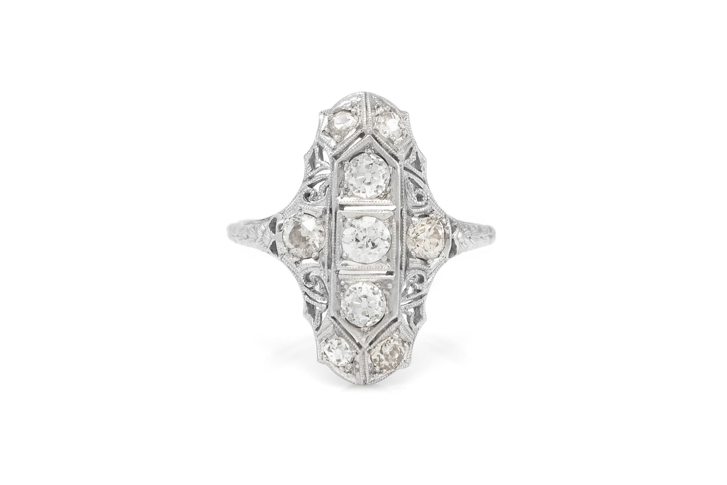 Antique Art Deco 1920s 1.50 Carat Diamond Dinner Ring