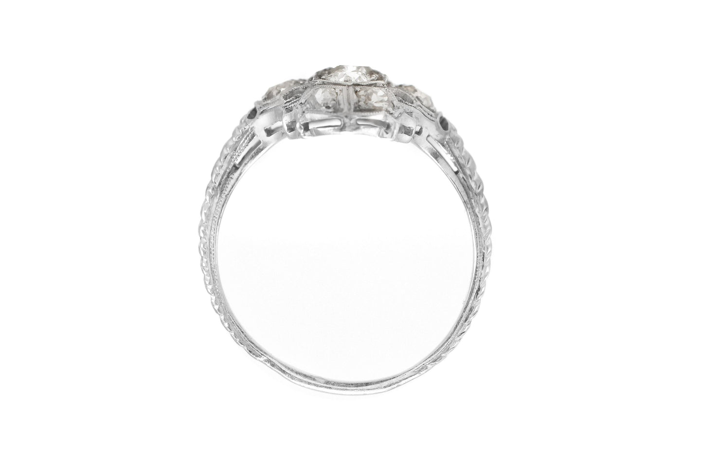 Antique Art Deco 1920s 1.50 Carat Diamond Dinner Ring