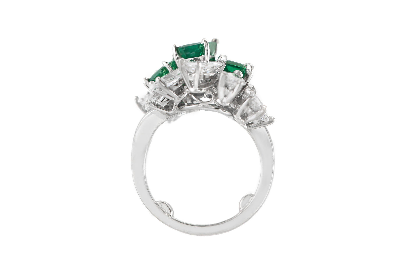 Vintage 1970s Meister Emerald and Diamond Ring