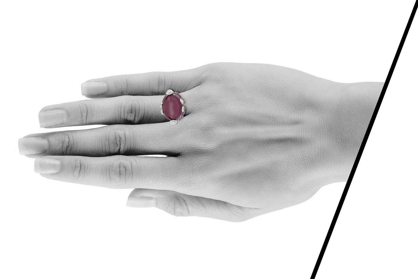 Vintage 1980s 12.00 Carat Rubellite Ring with Rubies and Diamonds