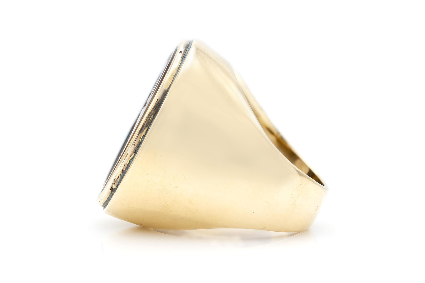 Vintage 1970s Citrine Intaglio Signet Ring