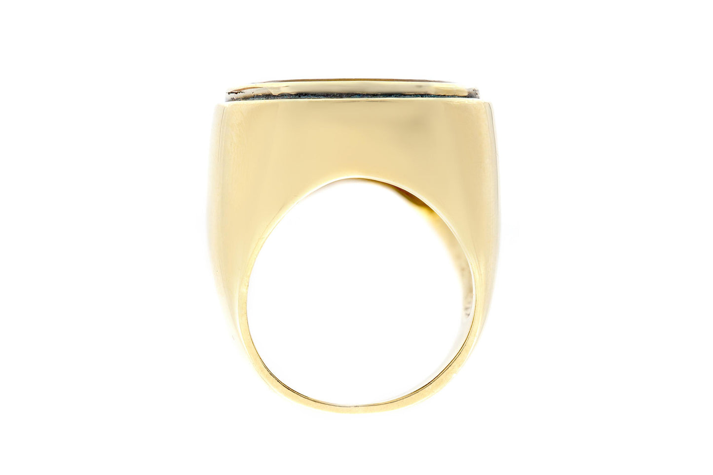 Vintage 1970s Citrine Intaglio Signet Ring