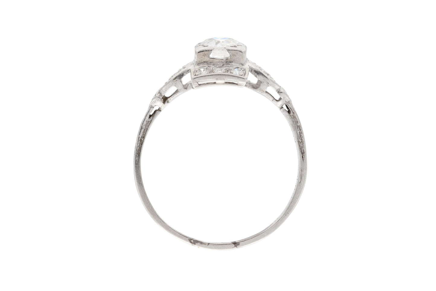 Antique Art Deco 1920s 0.80 Carat Old European Cut Diamond Engagement Ring