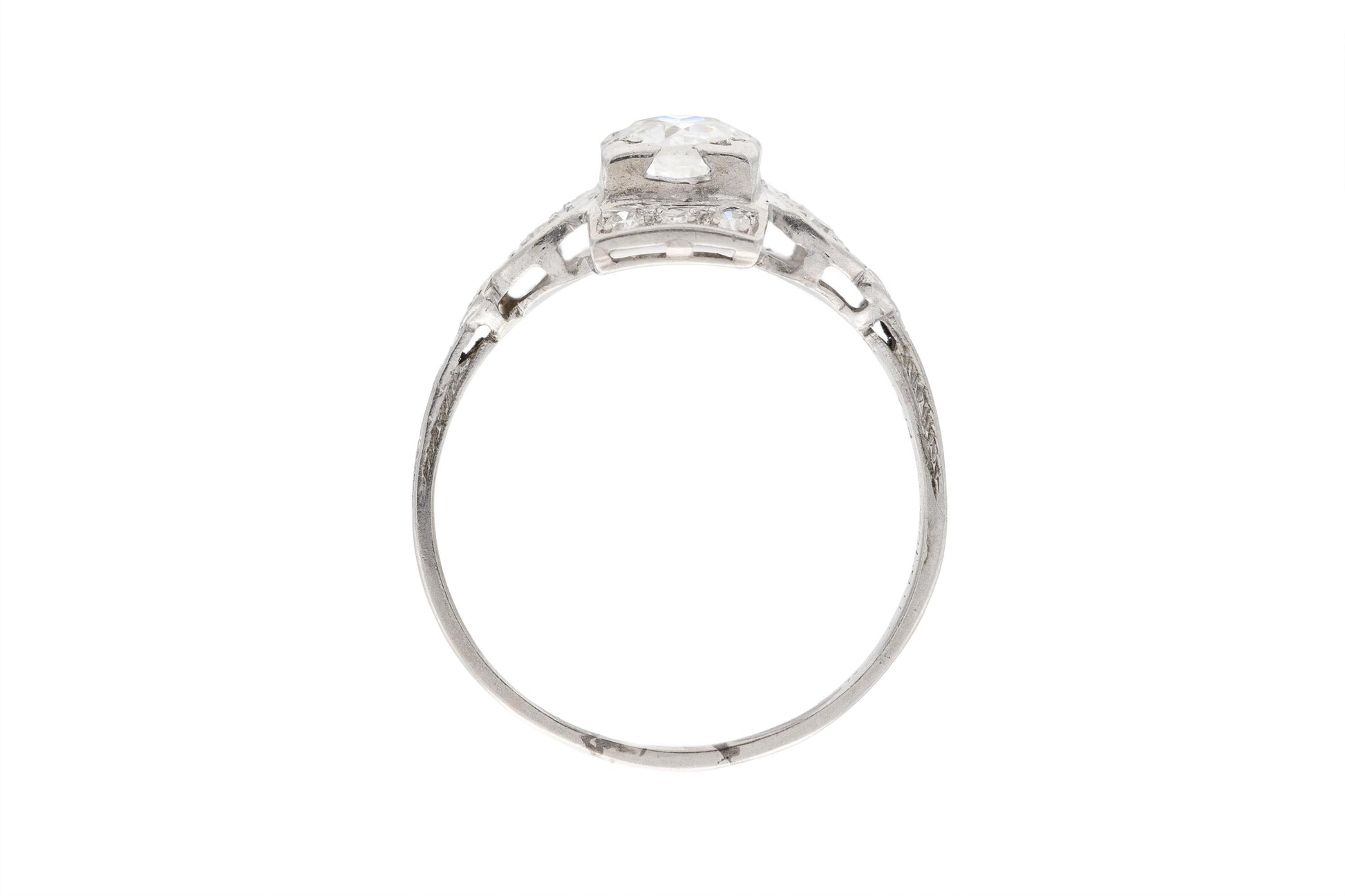Antique Art Deco 1920s 0.80 Carat Old European Cut Diamond Engagement Ring