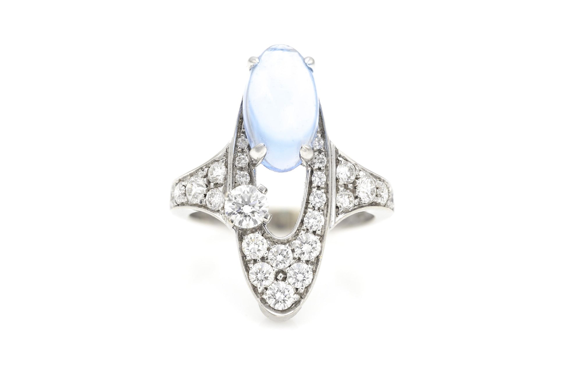 Bvlgari Elisia Ring with Blue Topaz and Diamonds