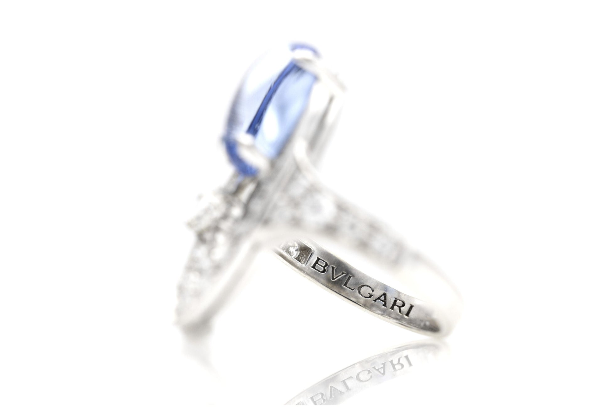 Bvlgari Elisia Ring with Blue Topaz and Diamonds