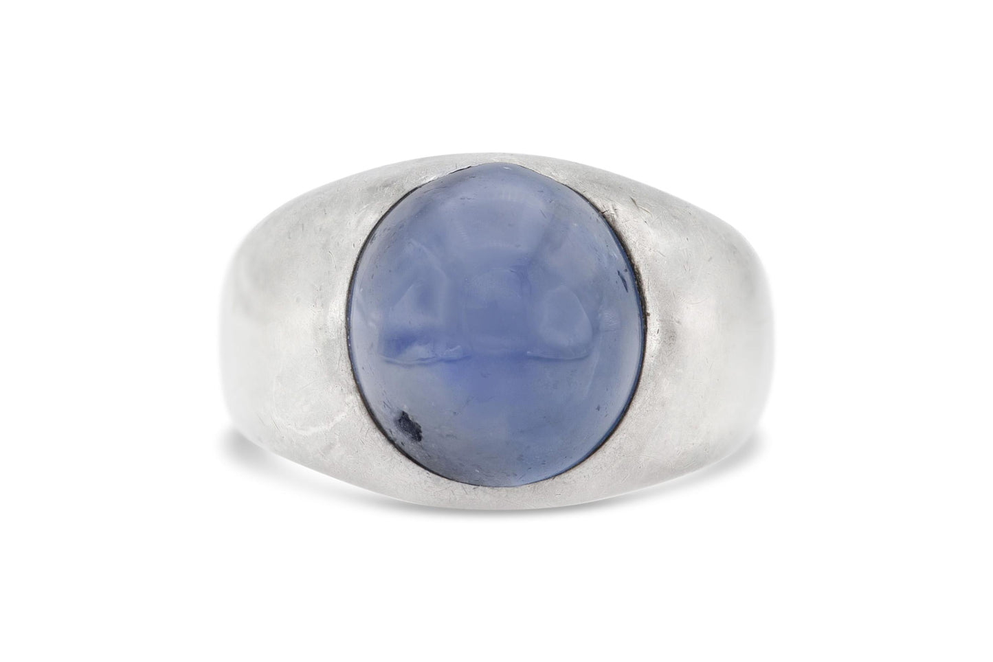 Antique Art Deco 1930s 8.00 Carat Cabochon Star Sapphire Men's Ring