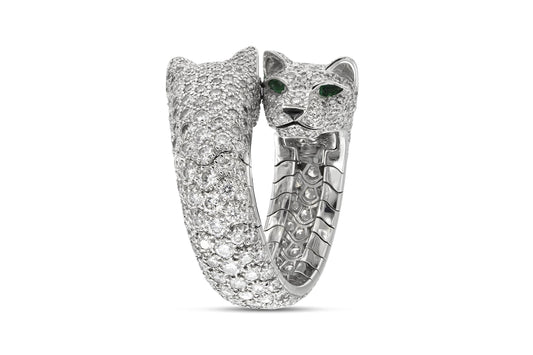 Cartier Double-Headed Panthere Ring with Diamonds