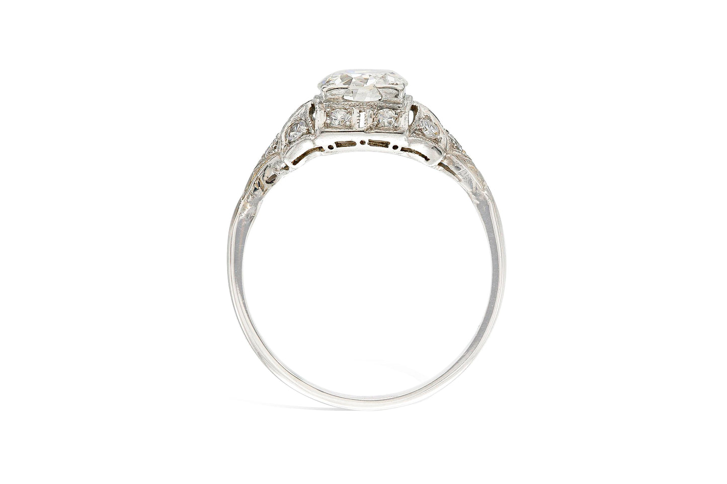 Antique Art Deco 1930s 1.00 Carat Old European Cut Diamond Engagement Ring