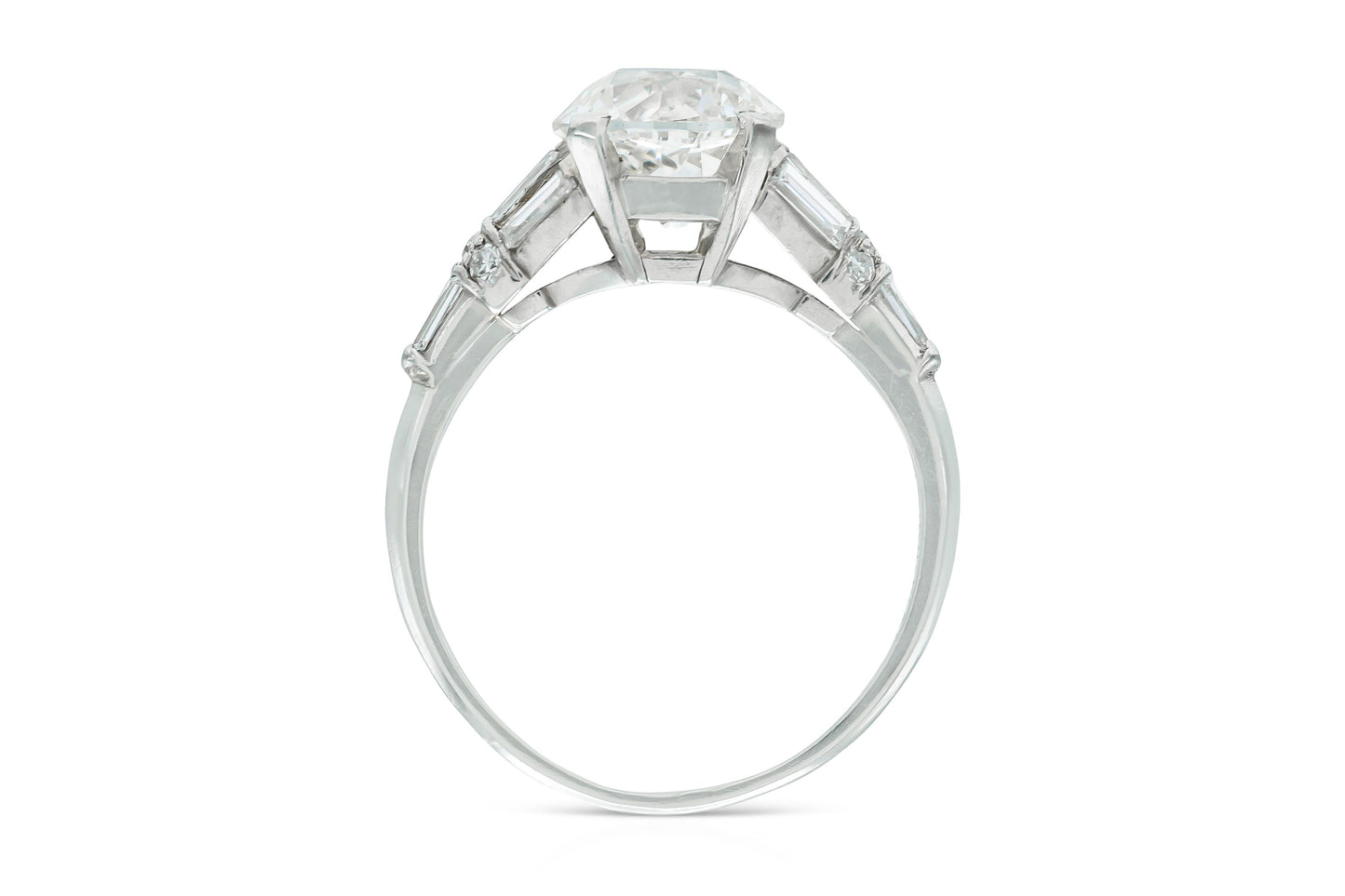 Antique Art Deco 1930s 2.03 Carat Old European Cut Diamond Engagement Ring