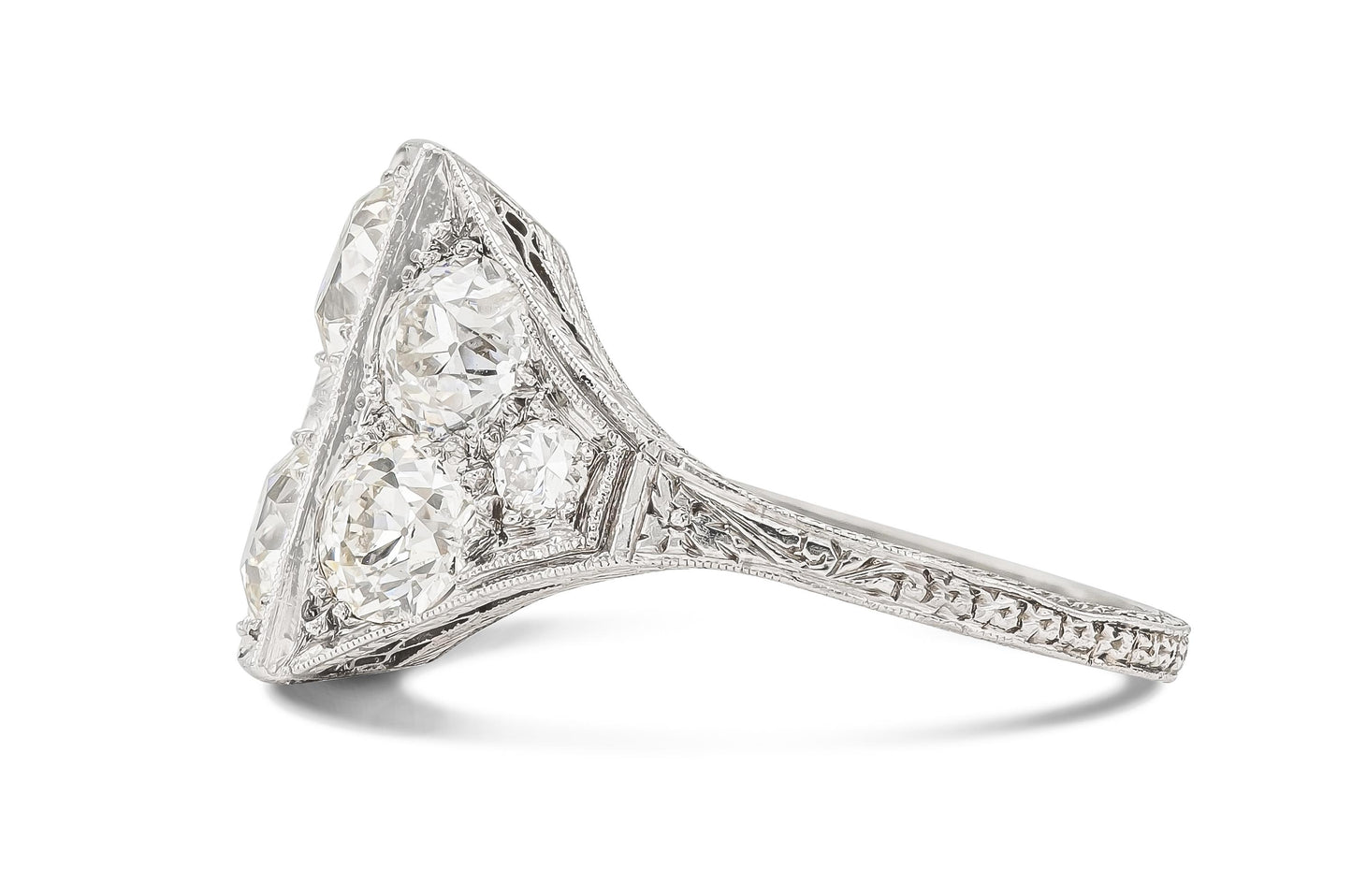 Antique Art Deco 1920s 3.00 Carat Diamond Dinner Ring