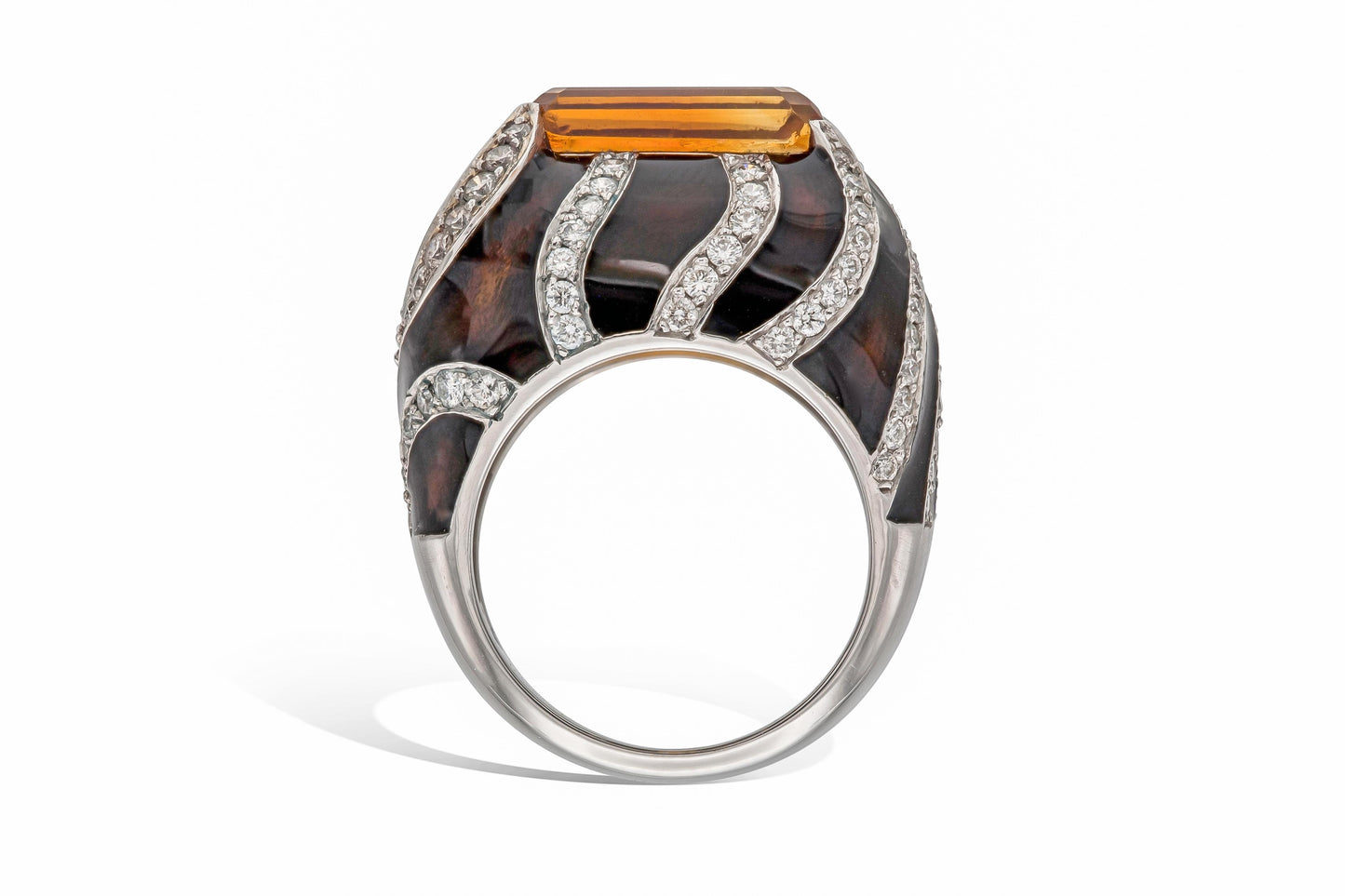 Vintage 1970s Citrine Zebra Ring