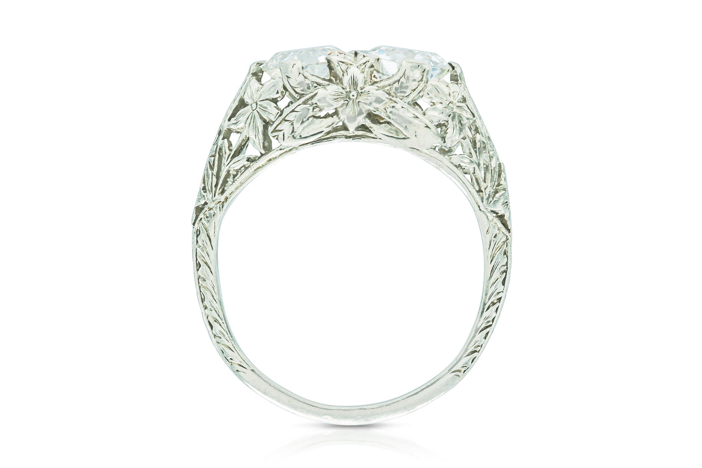 Antique Edwardian 1910s 1.47 Carat Old European Cut Diamond Two-Stone Ring