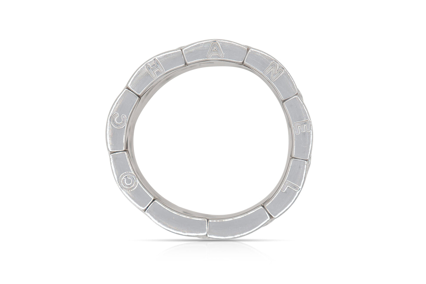 Chanel Matelasse Quilted Semi-Flexible Ring with Diamonds