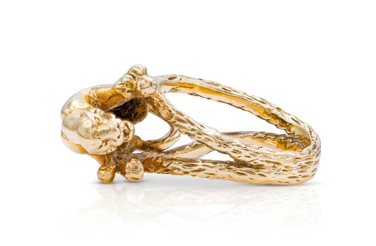 Vintage 1980s Gold Panther Ring