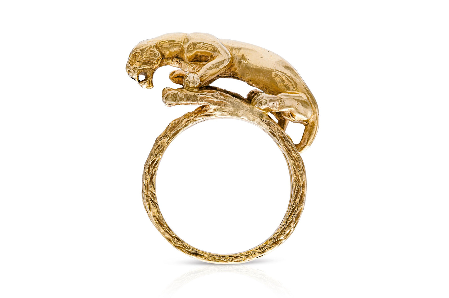 Vintage 1980s Gold Panther Ring
