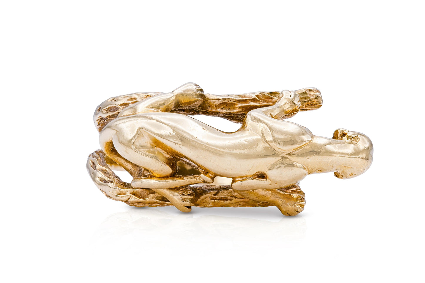 Vintage 1980s Gold Panther Ring