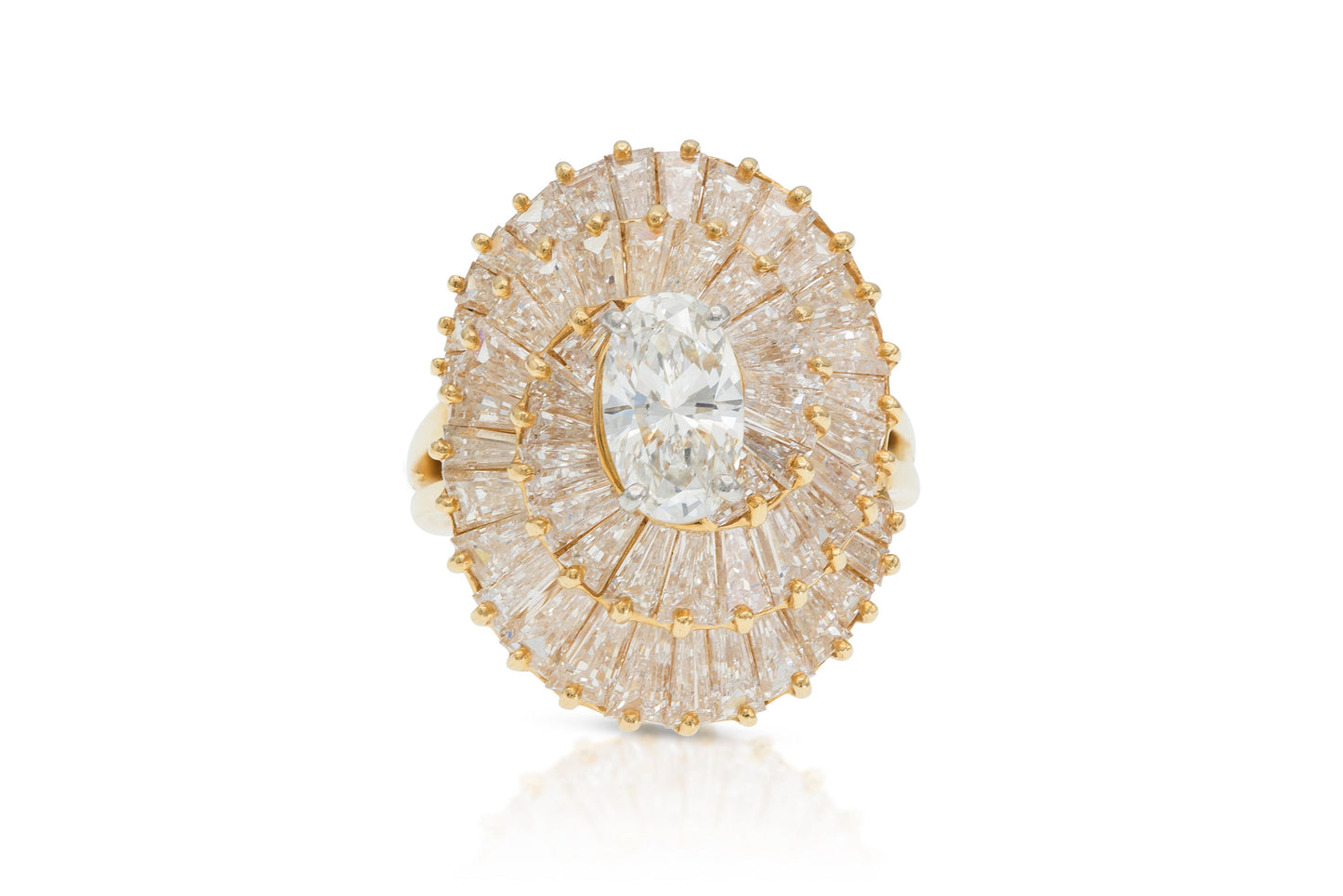 Vintage 1960s Oscar Heyman 4.96 Carat Diamond Swirl Ring
