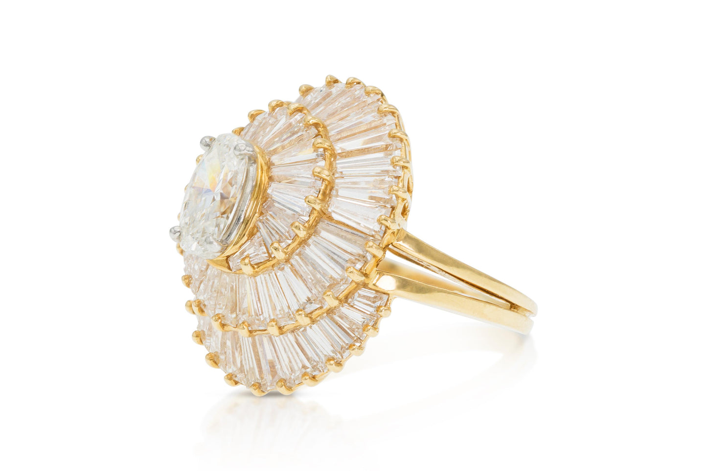 Vintage 1960s Oscar Heyman 4.96 Carat Diamond Swirl Ring