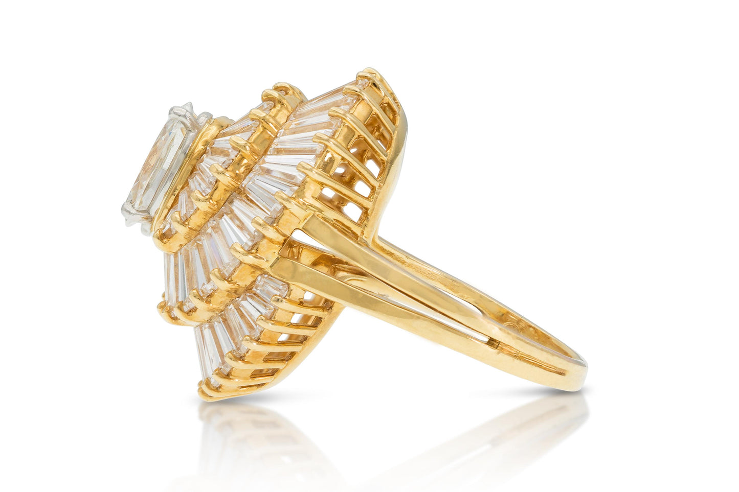 Vintage 1960s Oscar Heyman 4.96 Carat Diamond Swirl Ring
